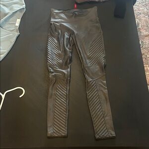 Black Faux Leather Leggings spanx